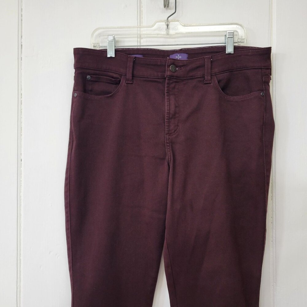 NYDJ Eggplant Marilyn Straight Leg Jeans - Picture 3 of 5